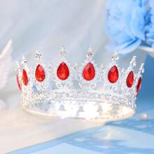 1pc Gold Bridal Crown Headpiece, Crystal Princess Tiara, High-End Wedding/Birthday Crown - Multicolor - View 19