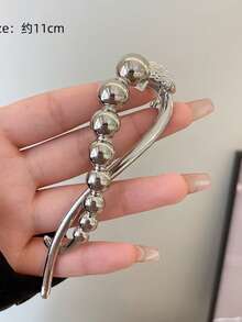 优雅仿珍珠发夹，扭爪发夹，鸭嘴发夹，成人发夹，盘发发饰，发爪，发夹，发卡，发卡，夏季，假日，旅行 - 珠珠扭夾白K - 查看 2