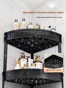 Xe đẩy đựng đồ có bánh xe, kệ đựng đồ góc nhỏ gọn, làm bằng nhựa chắc chắn, có thể gấp gọn, cần lắp ráp, không cần nguồn điện, thích hợp cho nhà bếp, phòng khách, phòng ngủ, văn phòng, phòng tắm và vòi sen thương mại, giỏ đựng đồ đa chức năng. - màu đen - Xem 7