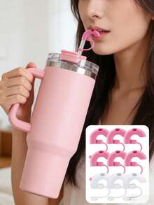 2pcs/1pc Reusable Anti-Wrinkle Silicone Straw Caps, Side Suction Silicone Straw Covers, Suitable For 10mm Stainless Steel, Metal, Glass Straws - Multicolor - View 2