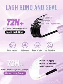 1280pcs/640pcs DD Curl Individual False Eyelashes, High Volume Lash Book, 50D+60D+80D+100D Lash Clusters, Beginner-Friendly, Soft & Fluffy, Creates Natural Look, Easy DIY Segmented False Lashes At Home, Long-Lasting & Dense, Convenient Lash Book For Carrying, Can DIY Fox Eyes/Cat Eyes/Stage Makeup, Includes Lash Glue, Tweezers & Brush, Perfect For Weddings, Parties, Outdoor, Travel, Carnival, Music Festivals, Halloween, Christmas, Eye Lash Clusters, Individual Eyelashes, Lashes, Fake Lashes, Beauty & Health, Festive Glam Beauty - 紫色 - 查看 11