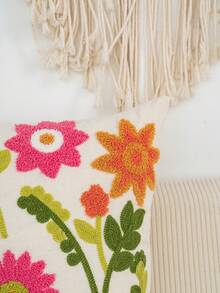 1pc Floral Embroidered Decorative Pillow Cover, Available In Multiple Sizes, Suitable For Various Rooms (Pillow Insert Not Included) - Multicolor 3351 - View 6