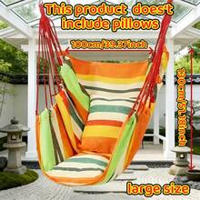 户外露营吊床，单人加厚帆布秋千床，防倾倒条纹吊床椅，便携式吊床 - 彩色 - 查看 7