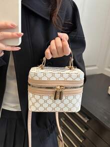 Mini Square Box Bag, Handbag, Shoulder Bag, Crossbody Bag, Suitable For Banquet, Office, Middle School, High School, University - White - View 3