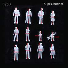 50pcs 1:50/75/87/100/150/200 Scale Whtie Paintable ABS Plastic Miniature People Figures For Landscape Diorama - As Photos - View 11