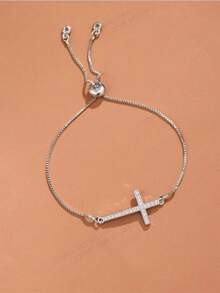 1条十字架手链，适合日常佩戴 - 銀色 - 查看 5