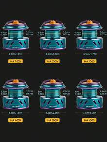 BILLINGS Carrete giratorio, carrete de pesca giratorio de agua dulce ultra suave, con arrastre máximo de 10 kg y bobina de aluminio, relación de engranajes de 5.2:1, carrete de pesca intercambiable izquierda/derecha de metal - Multicolor - Ver 11