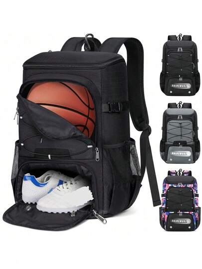 Basketball Backpack 45L Basketball Bag With Separate Ball Holder & Shoes Compartment Water Resistant Sports Bag Basketball Equipment Bags Fit Volleyball, Soccer, Swim, Gym, Travel