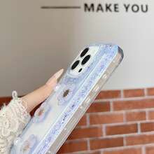 1 pieza Carcasa de concha con brillo, Funda de teléfono personalizada con flor + perla, Funda de teléfono con diseño de nombre personalizado, Funda de teléfono con forma de corazón, Regalo de aniversario, Regalo del Día de San Valentín, Regalo, Regalo de cumpleaños, Regalo de boda, Regalo del Día de la Madre, Regalo del Día del Padre, Regalo para mejor amigo, Regalo para mamá/papá, Regalo para novio, Regalo para novia, Adecuado para S25 Ultra/S25 Plus/S25/S24 Ultra - Púrpura malva - Ver 4