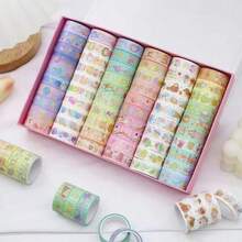 Cute Animal & Floral Paper Washi Tape Set, Suitable For DIY Crafts, Scrapbooking, Gift Wrapping And Journaling - Disposable Decorative Masking Tape, For Ages 14+ Stickers Scrapbooking Supplies Fun Stickers Room Decor Cute Stickers Baby Shower Decor Notebook Stickers Washi Tape Girls Toys Girls Games - Multicolor - View 7
