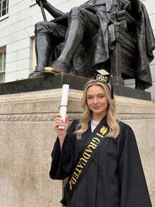 2件套毕业庆祝派对用品 - 毕业帽头箍和绶带，黑色缎面流苏皇冠，适用于毕业派对服装和拍照道具 - A - 查看 5