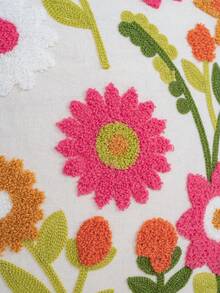 1pc Floral Embroidered Decorative Pillow Cover, Available In Multiple Sizes, Suitable For Various Rooms (Pillow Insert Not Included) - Multicolor 3351 - View 5