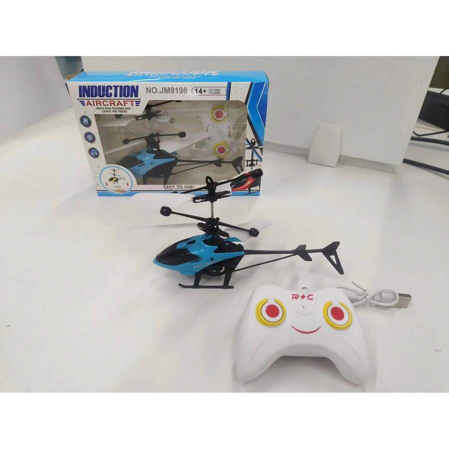 Dron RC Recargable, Helicópteros RC Resistentes a Caídas, Juguetes para Niños (Sin Batería ni Control Remoto) MNBF - Azul - Ver 1