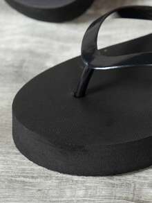 Women's Flat Thong Sandals, Comfortable Fashion Versatile Beach Slippers For Summer, Suitable For Beach, Resort - Black - View 8
