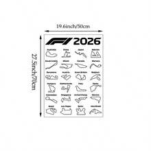 1幅2026 F1赛道墙面艺术画，极简黑白赛车版画，帆布油画，官方赛道地图海报，赛车运动爱好者的专属空间装饰，适用于车库、办公室、客厅装饰，宠物爱好者礼物，可选无框或有框。 - 圖案 - 查看 14