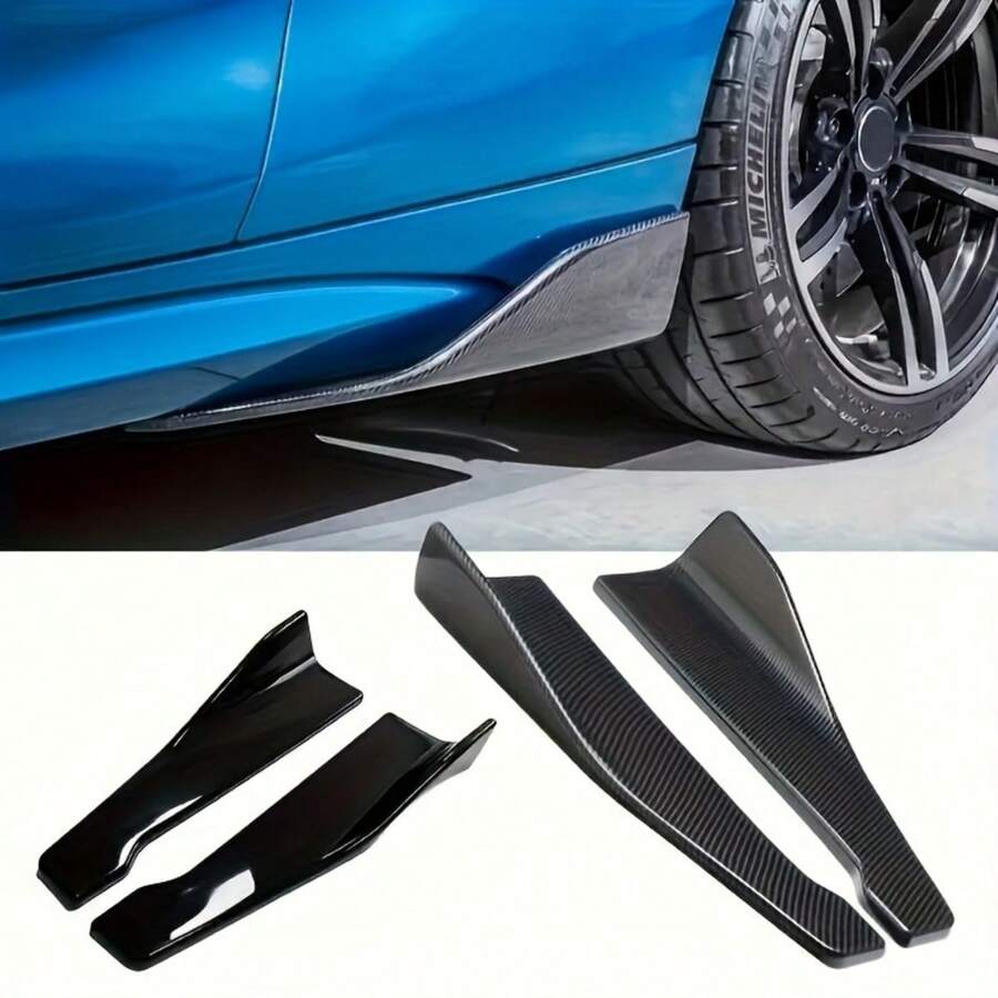 1 Pair Universal Car Rear Bumper Lip Protector - With Installation Hardware Front & Rear Fender Flares, Fits Most Vehicles, Exterior Decoration - A - View 1