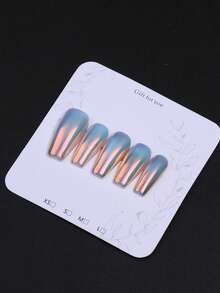 1盒甜甜圈形状指甲粉，镜面效果全息闪粉，彩虹变色美甲装饰闪粉 - 彩色 - 查看 6