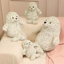 柔软可爱的斑点海豹毛绒玩偶，舒适的卡通海豹抱枕，送给女朋友或闺蜜的完美礼物，适合生日、情人节、复活节等各种场合。 - 彩色 - 查看 7