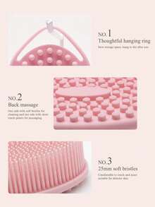 2/1pc Soft Silicone Bath Scrub Brush, Suitable For All Skin Types. Effectively Cleans Body Dirt,, Calluses And Skin. Produces Rich Foam For Clean And Smooth Skin. Suitable For Showering, Bathing, Personal Hygiene Cleaning And Care. Port - A - View 5