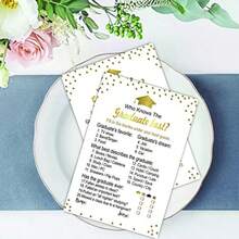 50 Pieces Graduation Party Game Cards Who Knows The Graduate Best Fun And Interactive Graduation Party Supplies For High School And College Graduation Ceremony Celebrations Perfect For Memory Sharing And Entertainment During Graduation Events - As Pic - View 4