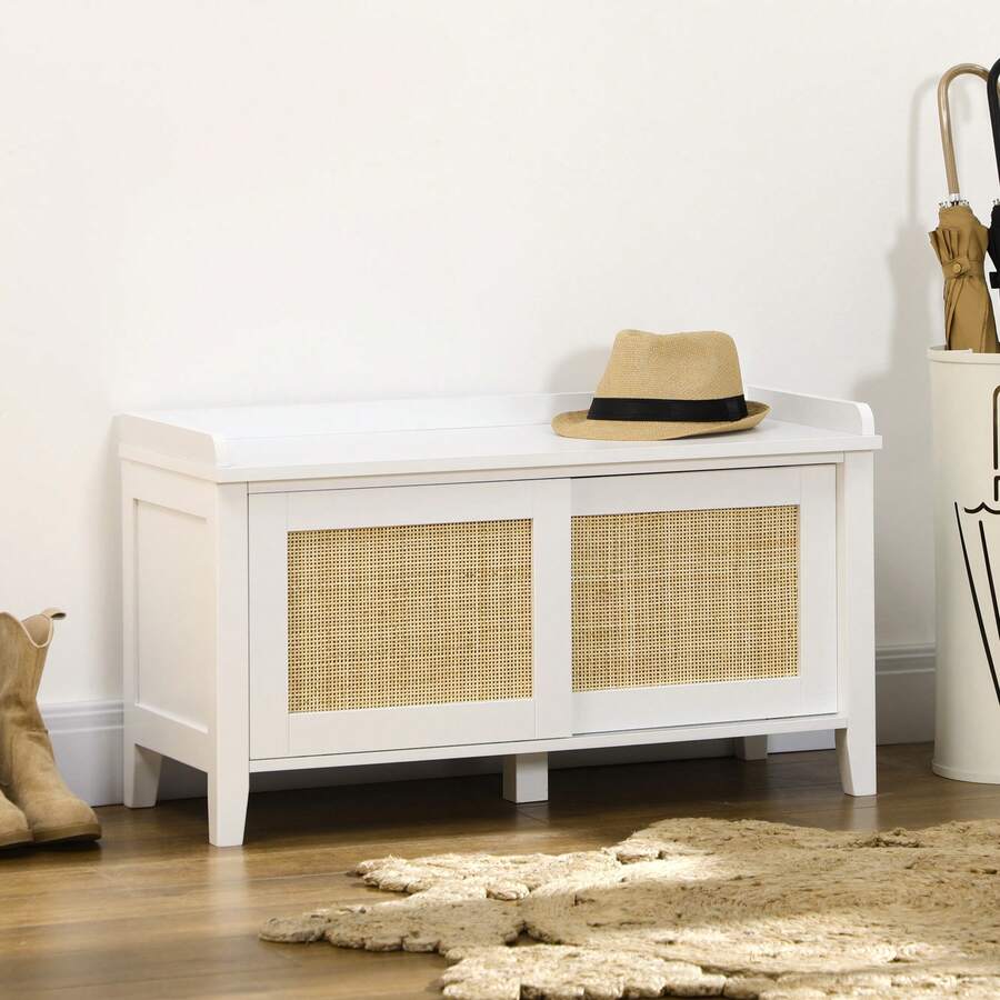 HOMCOM Shoe Changing Stool - White - View 1
