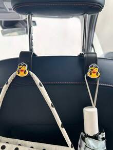2pcs Duck-Shaped Single Hook, Car Seat Back Hanger Organizer Hooks - Hook Up - View 3