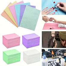 5/50片装一次性无纺布美甲桌垫，美甲护理垫，纹身桌垫，美甲桌垫，一次性清洁垫，永久化妆纹身转印纸纹身配件 - 彩色 - 查看 9