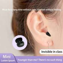 Earbud Nirkabel Ultra-Mini Tak Terlihat, Earphone Bluetooth 5.3 Seukuran Kacang dengan Layar Digital HD, Mikrofon, Panggilan Jelas, Peredam Kebisingan, Kontrol Sentuh, Latensi Rendah, Suara Berkualitas Tinggi, Deteksi Pemakaian, Kenyamanan Sepanjang Hari, Kompatibel dengan Berbagai Perangkat, Desain In-Ear, Penyimpanan Portabel, Pengisian Cepat Type-C, Waktu Siaga Lama - View 8
