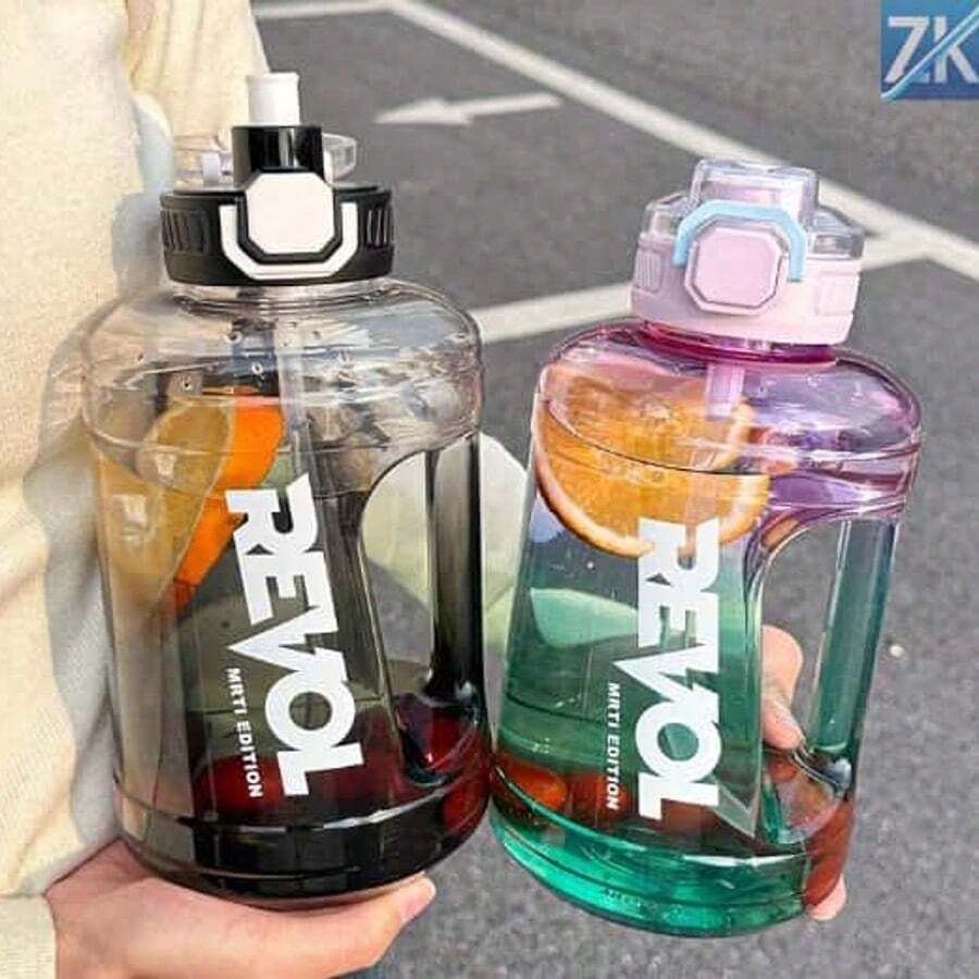 Botella de agua deportiva portátil de gran capacidad de 1,6 L, a prueba de fugas, con pajita, apta para gimnasio, exterior, viajes, camping, senderismo, con opciones de multicolor