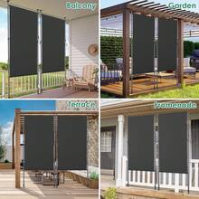 Clamp Awning, Vertical Awning, Balcony Outside, Extendable, Without Drilling, Vertical Awning With Hand Crank, Privacy Screen, Sun Protection, Wind Protection - Grey - View 2