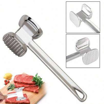 1pc Double-Sided Meat Tenderizer, Aluminum Alloy Steak Pounder Tool