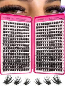 384/300 cặp mi giả D-Curl thân rộng 9-16mm, tự nhiên và dày, có thể tái sử dụng, phù hợp cho sinh hoạt hàng ngày, đám cưới, hẹn hò, tiệc tùng, lễ hội âm nhạc, mùa xuân, du lịch. - Nhiều màu - Xem 9