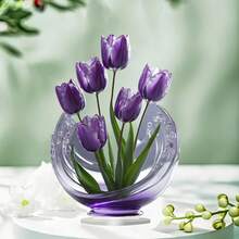2D Acrylic Crocuses Desktop Decor, Multifunctional Indoor/Outdoor Art For New Year - B - View 4