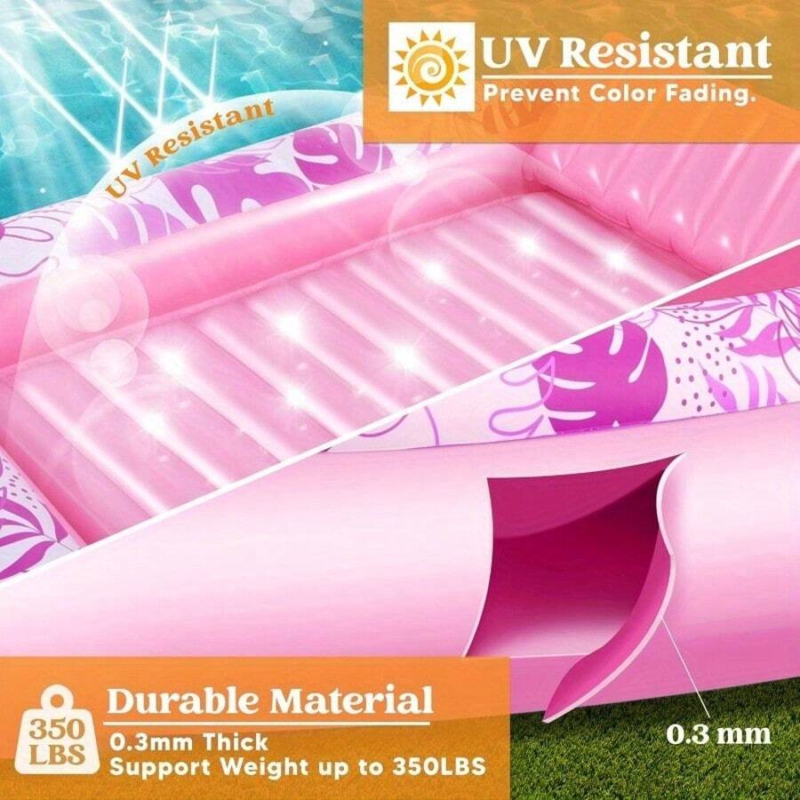 Balsa flotante con respaldo plegable y portátil, sillón inflable de PVC para recreación acuática - B - Ver 1