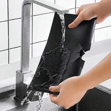 4pcs Heat Resistant, Oil-Proof, Reusable Gas Stove Burner Covers, Black And Silver With Raised Edges To Prevent Oil Stains And Spills - View 9