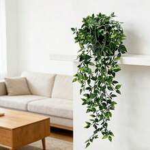 2 件人造植物（不含花盆），仿真吊兰蕨，仿真吊盆植物，仿真曼陀罗藤蔓蕨，绿色植物墙框，适用于家居、客厅、室内外装饰，适合室内、室外、客厅相框装饰、房间、厨房、家居、婚礼、卧室装饰。 - 綠色 - 查看 6