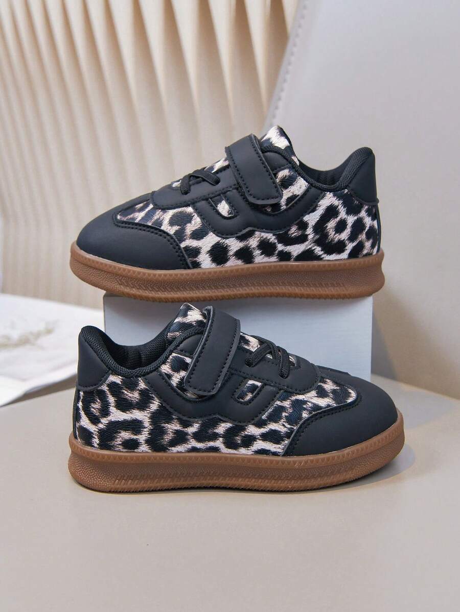 1 par de zapatos planos para niños, diseño con para facilitar el uso - Blanco y Negro - Ver 1