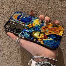 Funda para teléfono inspirada en el arte de Vincent Van Gogh. Compatible con fundas para Samsung,  17,  16 Pro Max,  15 Pro Max,  13 y  12. Fabricada en TPU, ofrece protección contra golpes y caídas. Un regalo ideal para familiares, amigos, seres queridos, novios/novias y para Pascua. - Negro - Ver 4