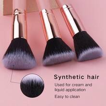 3pcs Professional Makeup Brush Set, Including Foundation Brush, Blush Brush, And Eye Brush. Suitable For Makeup Artists, Home Use, And Travel. - Multicolor - View 7