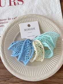 5个镂空网状发圈，2025新款不褪色宽边口罩发圈，女士高弹力简约马尾发圈，橡胶发饰发圈发绳美容家居卧室装饰 - 彩色 - 查看 6