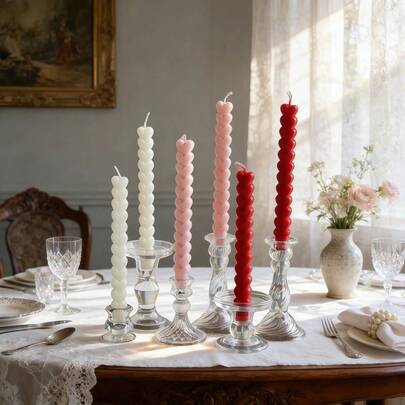 2pcs Heart-Shaped Candle Holders (Glass Candle Holders Not Included), Available In Wine Red, Bright Red, Pink And White. Smokeless Soy Wax Candles, Decorative Candle Set, Candle Decor, Desktop Decor, Photo Props, Suitable For Indoor And Outdoor Use. Create A Romantic Atmosphere, Elegant Home Decor, Scented Candles, Candlelight Dinner, Indoor Ambiance, Wedding, Party, Family Gathering, Meditation, Lighting