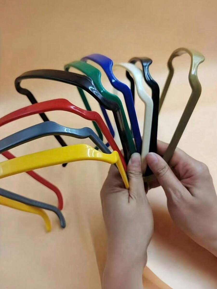 6/3/1件装夏季新款时尚头巾 - 塑料材质，简约设计，适合春季长发，是母亲节/复活节、海滩、泳池或休闲装扮的理想之选，沙滩巾 | 简约围巾 | 塑料围巾，发带，女士发饰，女士礼物 - 彩色 - 查看 1