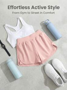 Ladies' Best-Selling Pink Sports Pants (With Slit Design), Yoga And Fitness Training Pants, Quick-Drying And Breathable, Machine Washable, Close-Fitting Pants, Tennis Training Pants, Ladies' Casual Sports Pants, Slimming And Shaping Style - 粉色 - 查看 5