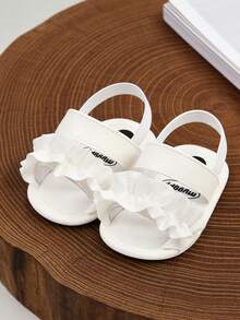 女婴夏季凉鞋，户外幼儿鞋，女婴夏季鞋履 - 白色 - 查看 3