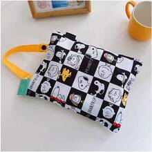 SNOOPY 1pc New Cartoon Cute Drawstring Storage Bag With Hanging Face Towel, Car Home Bathroom Handbag, Random Style - Multicolor - View 4