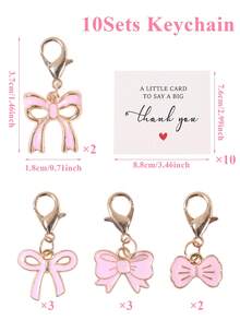 10pcs/Set Pink Bow Keychains, Baby Shower Party Favor Tags Bow Keychains, Baby Shower Home Decor Gifts, Gender Reveal Souvenirs Decor, Baby Shower Gifts, Gender Reveal Favors, 1st Birthday Party Supplies, Girl Gift Bag/Wallet Decor, Party Favors, Back To School Gifts, Bow Theme Party Decorations, Spring/Summer Party Supplies, Baby Shower Decorations, Baby Shower Accessories - Pink - View 13