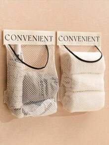 1pc Wall-Mounted Large Capacity Bag Organizer Rack, No Tools Or Drilling Needed, Hooks & Compartments Save Space, Suitable For Grocery Bags, Trash Bags, Under Sink, Pantry, Kitchen, Apartment, Dorm, RV And More - Multicolor - View 4