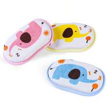 Esponja exfoliante suave y absorbente para el Body del bebé, diseño de patrones lindos, esponja de baño para bebé, borla de baño para bebé, esponja de pulpa de madera suave y amigable para bebés, esponja de toalla de baño de dibujos animados de pulpa de madera - Multicolor - Ver 7