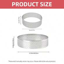 6pcs/12pcs Stainless Steel Perforated Tart Rings, Non-Stick & Durable Cake Rings (5cm/8cm) - Non-Stick Round Pastry Molds For Baking Mousse, Tarts, Desserts, Mini Cakes - Heat-Resistant And Dishwasher- Tart Molds, Cake Molds - View 2