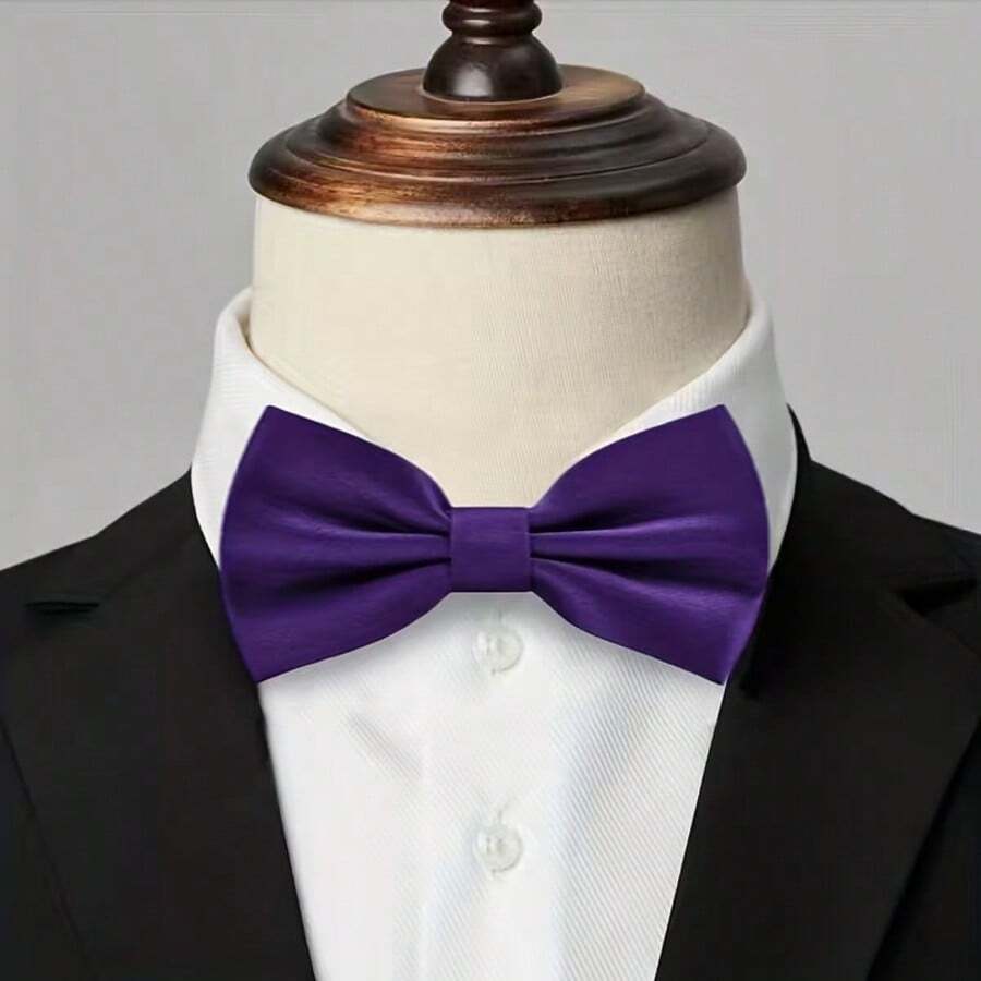 Bow Tie With Adjustable Strap For Adults And Children - 紫色蝴蝶 - 查看 1